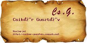 Csikár Gusztáv névjegykártya